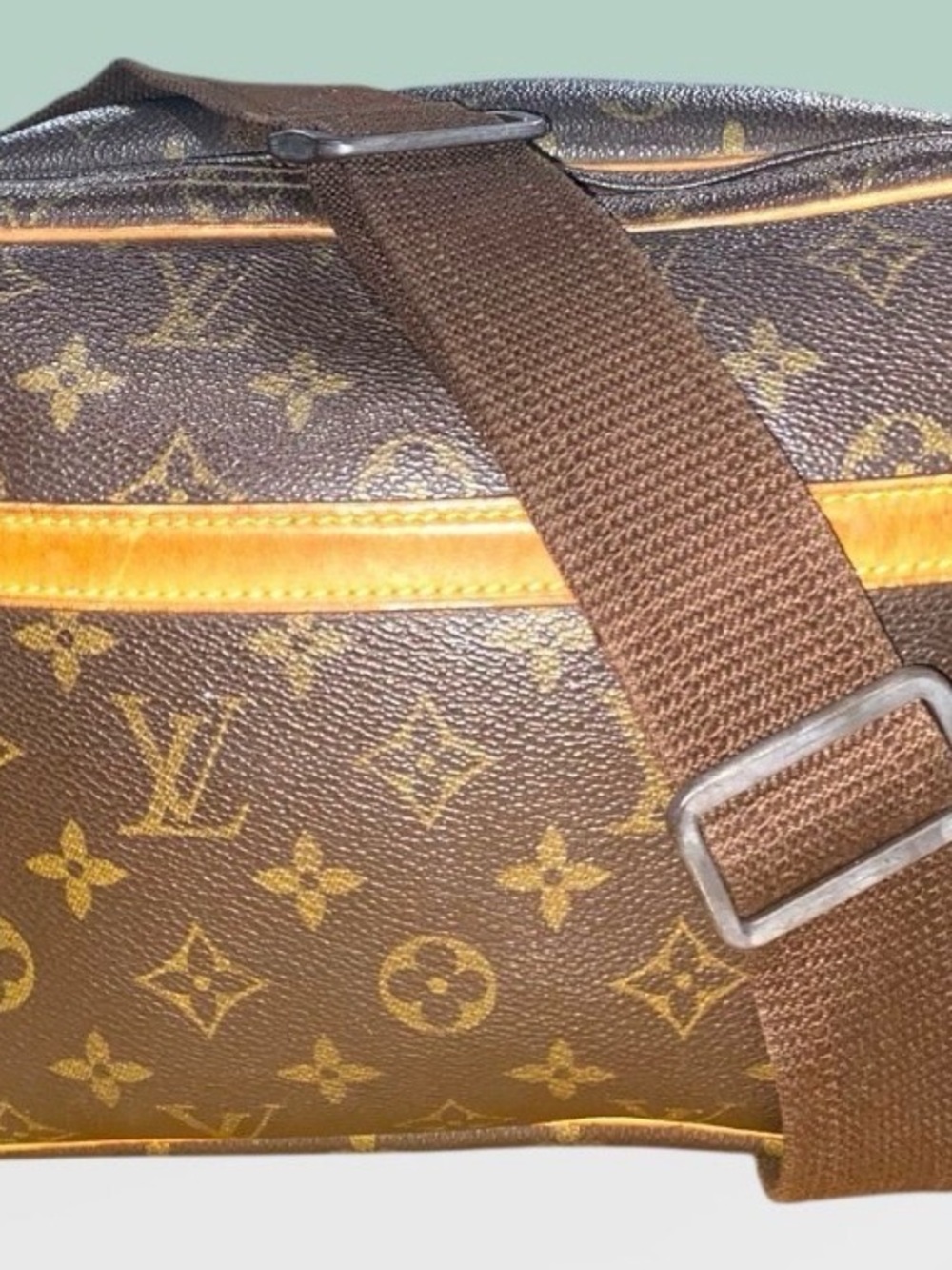 Louis Vuitton Brown Monogram Duffel Bag with Tan Trim
